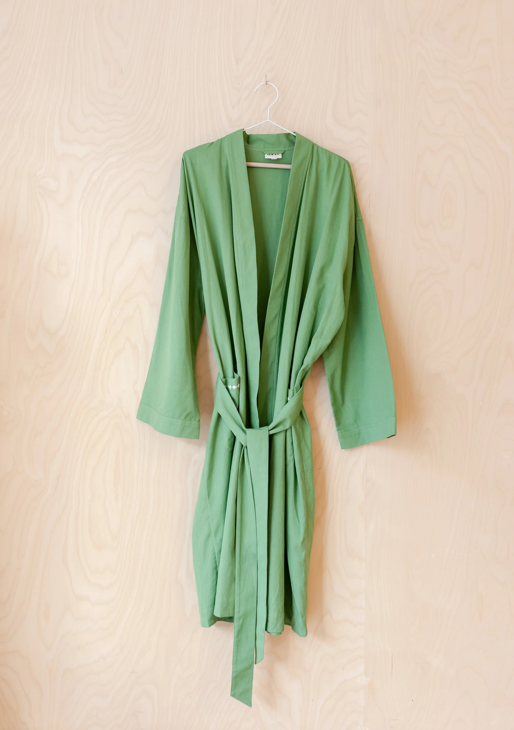 Cotton & Linen Robe in Green - Image 2
