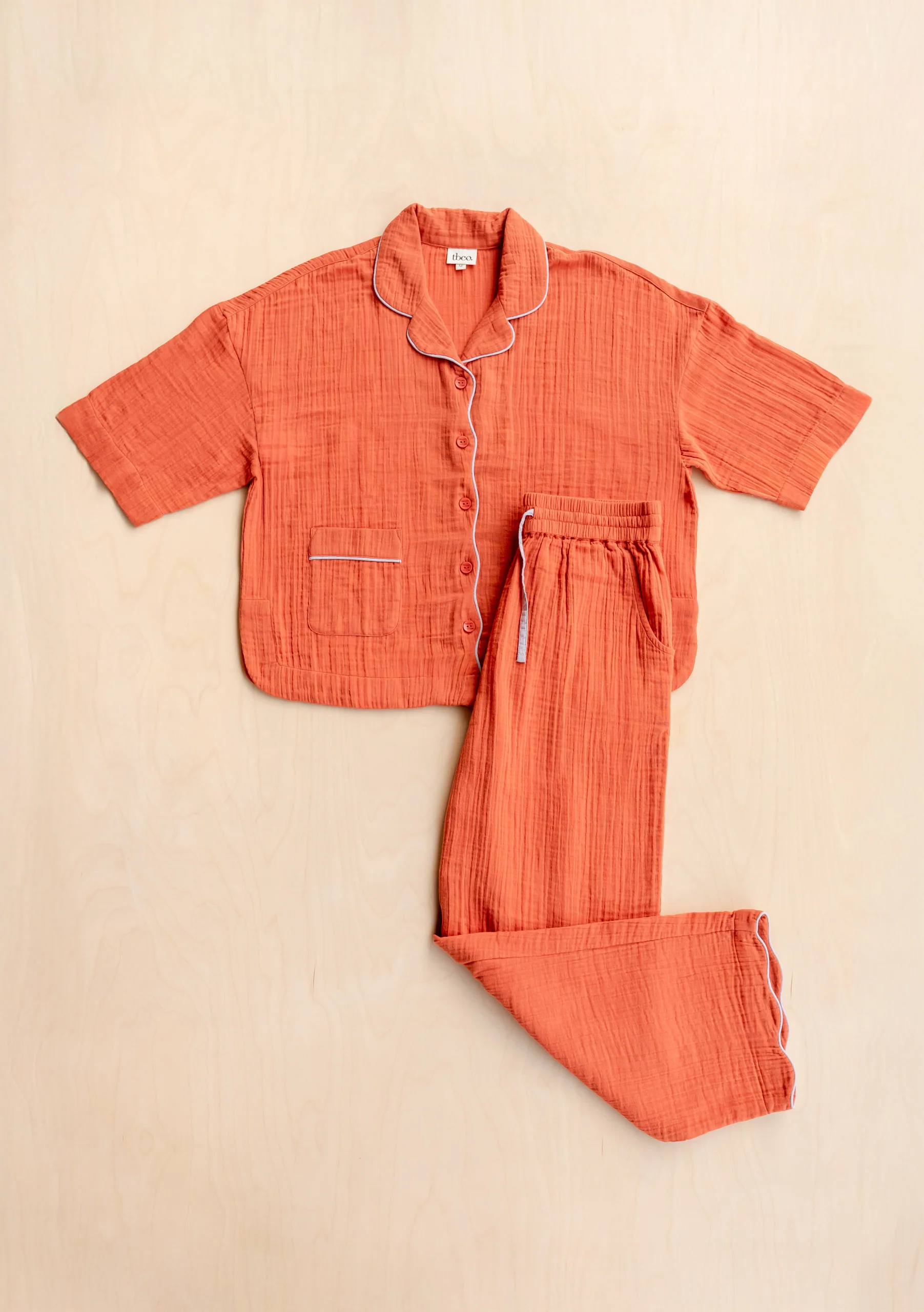 Cotton Pyjamas in Rust - Image 3
