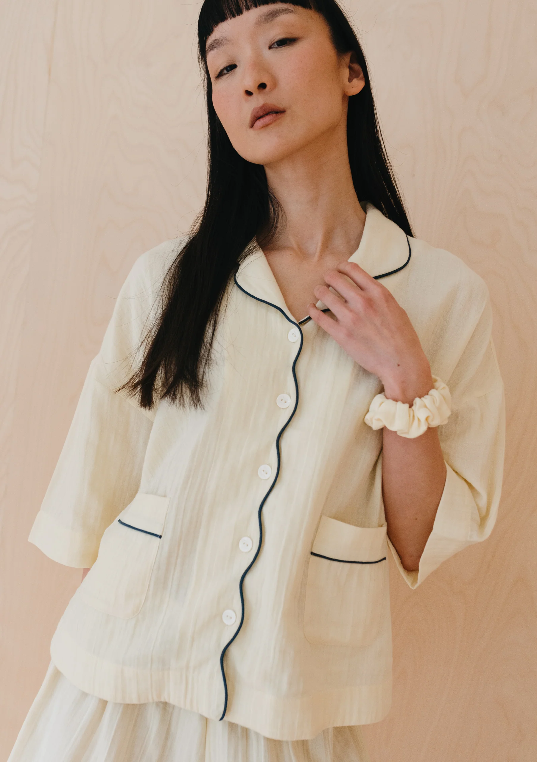 Cotton Pyjamas in Buttermilk - Image 3