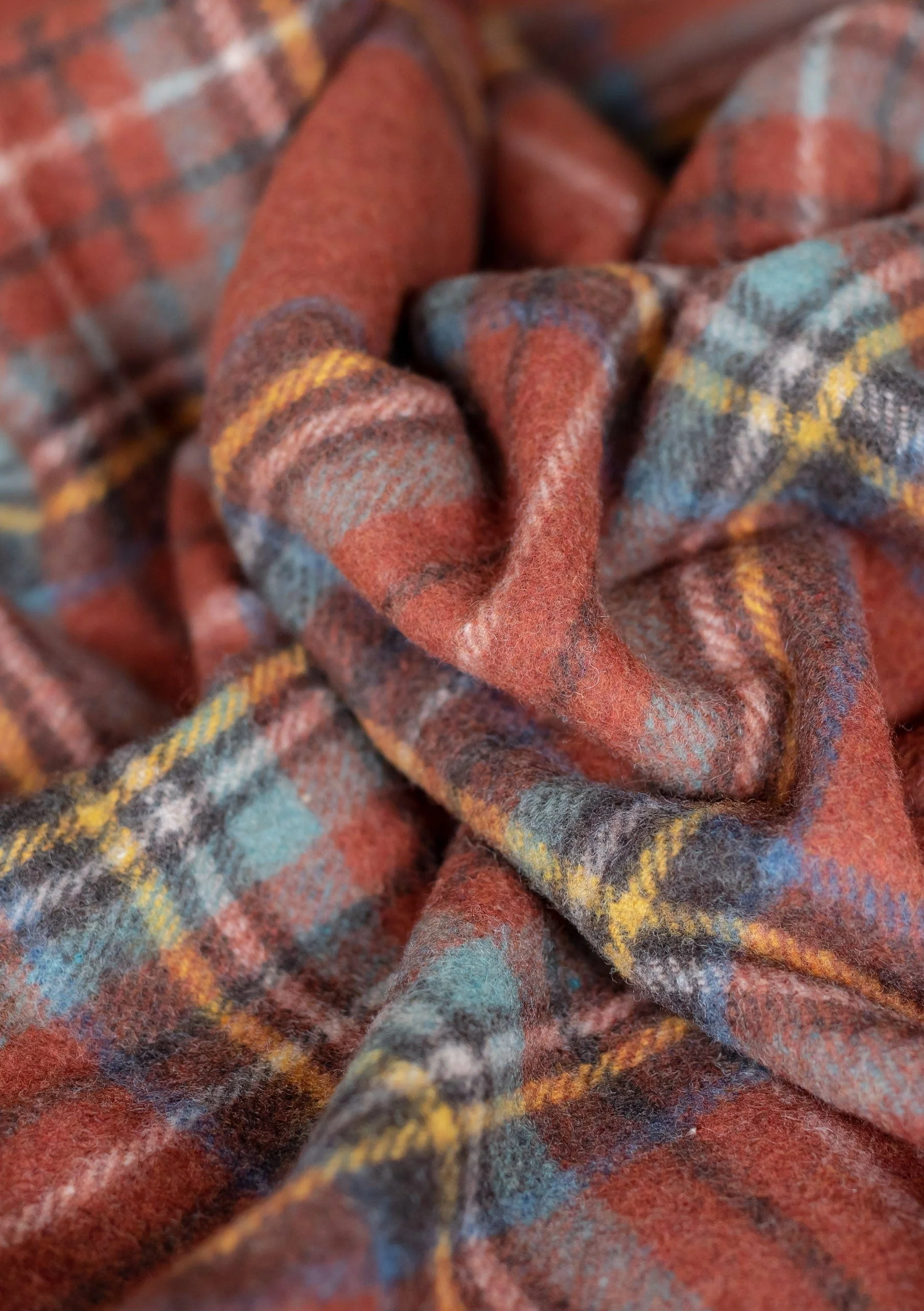 Recycled Wool Picnic Blanket in Stewart Royal Antique Tartan - Image 3